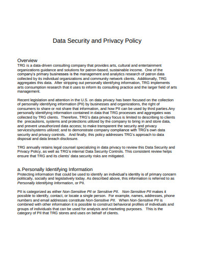 data security and privacy policy template