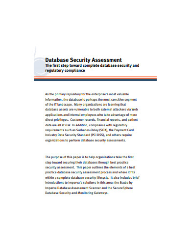 database security assessment example