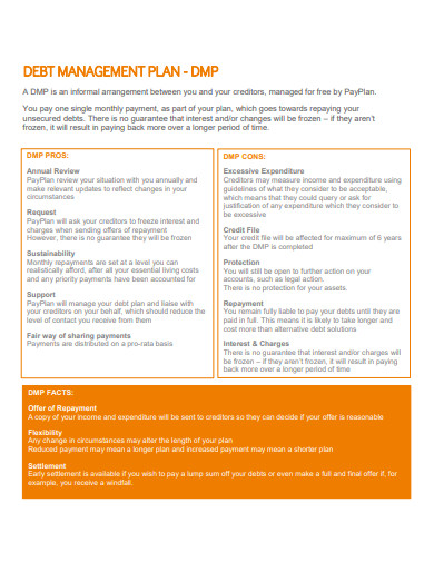 debt management plan in pdf