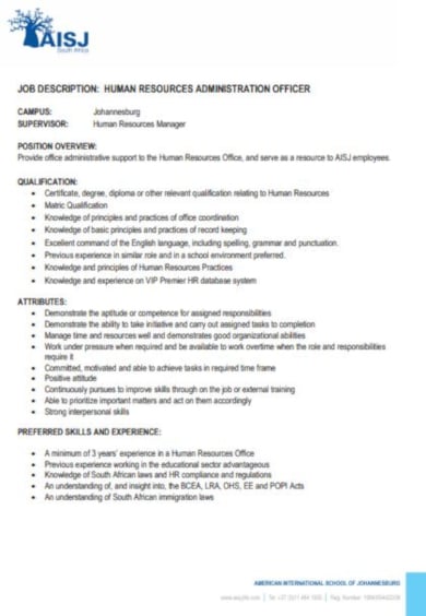 definitive hr job description template