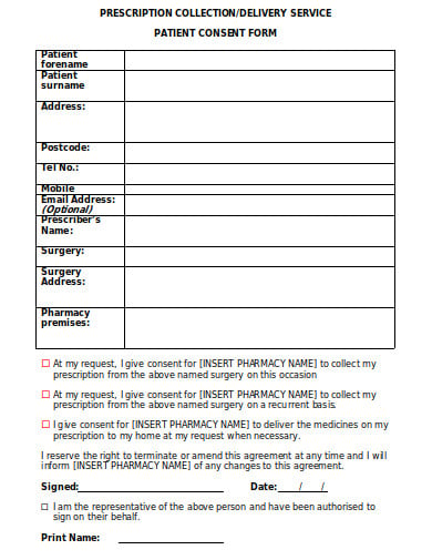 delivery service patient consent form template