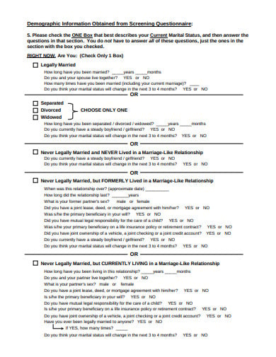 demographic-screening-questionnaire-template
