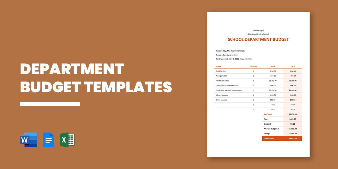 19+ Department Budget Templates PDF, Word, Pages, Excel, Numbers