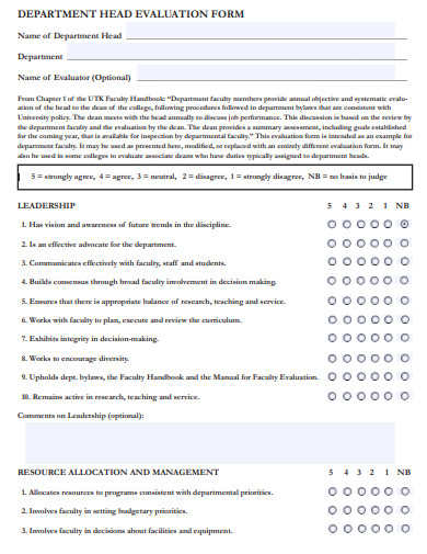 department-head-evaluation-form-template