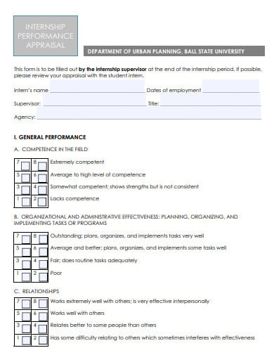 department-internship-performance-appraisal-form-