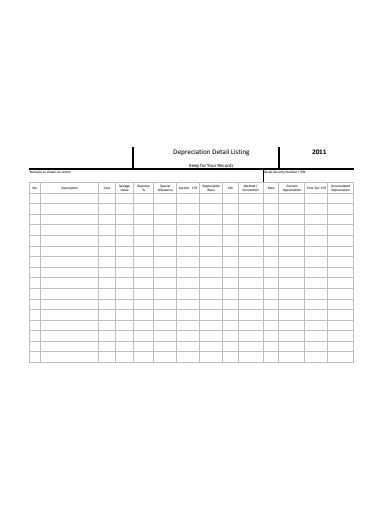 13 Depreciation Worksheet Templates Docs Word Pages Xls Pdf 0034