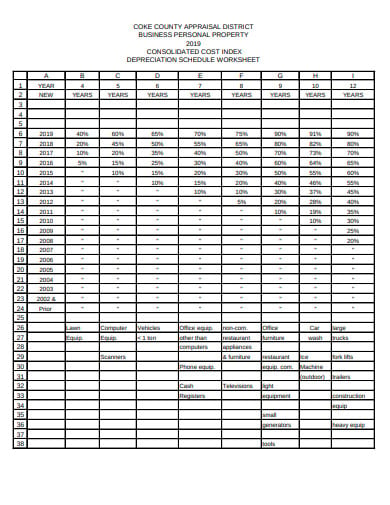 13 Depreciation Worksheet Templates Docs Word Pages Xls Pdf 8505