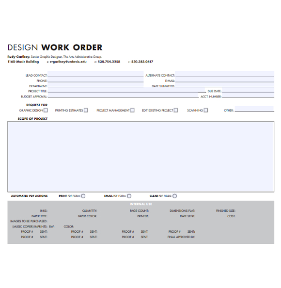 design manufacturing work order