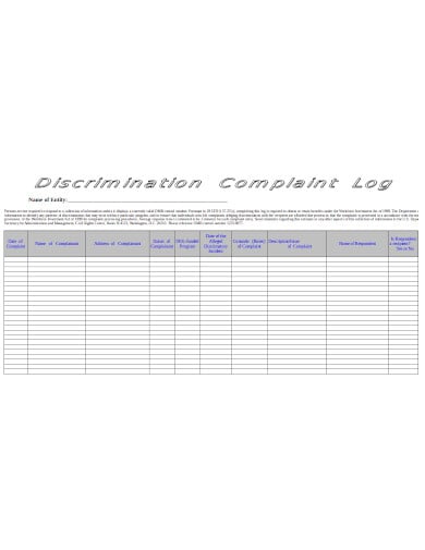 discrimination-complaint-log-template