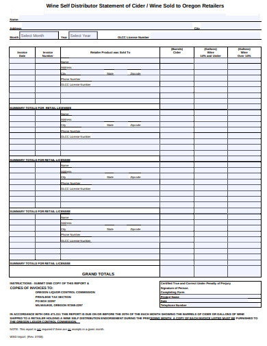 distributor statement form template