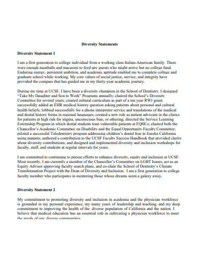 personal statement diversity statement sample