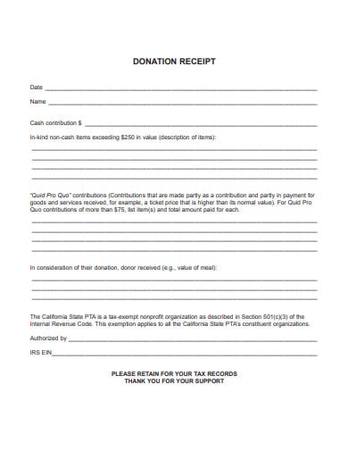 donation receipt letter template