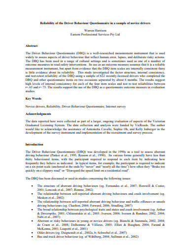 21+ Driver Questionnaire Templates in PDF | DOC | XLS