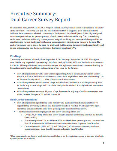 dual career survey report template