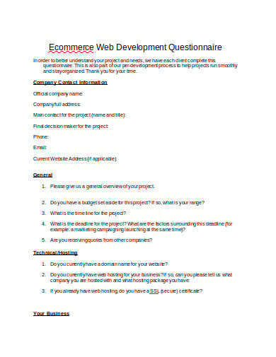 e-commerce-web-development-questionnaire