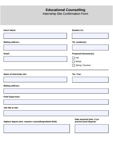 9+ Internship Confirmation Form Templates in PDF