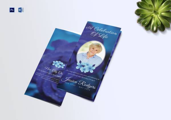 elegant funeral trifold brochure template