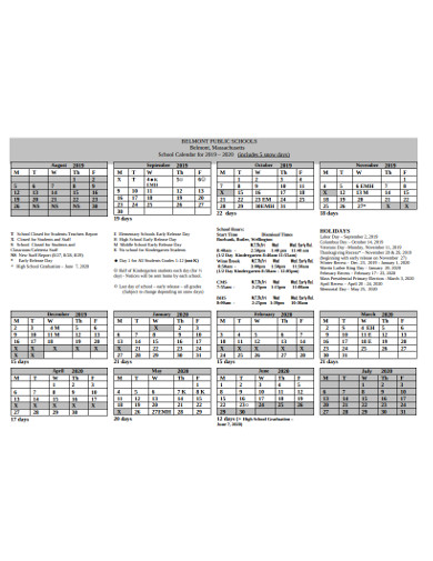 10+ School Calendar Templates in Google Docs | Pages | MS Word | PDF