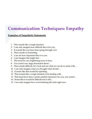 empathy statements template