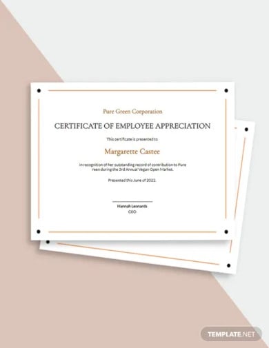 employee appreciation certificate template