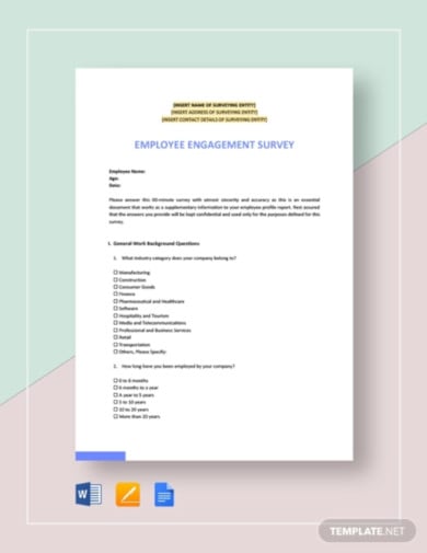 employee engagement survey template