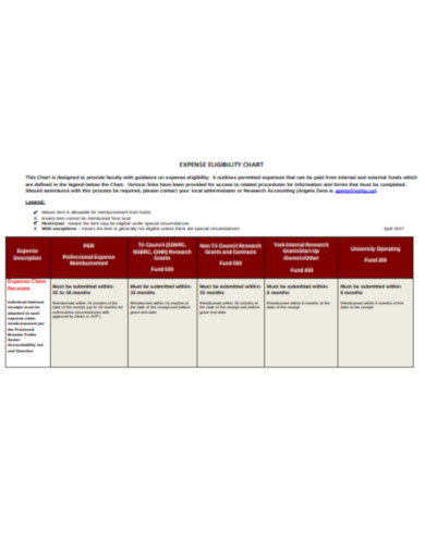 8+ Expense Chart Templates in PDF