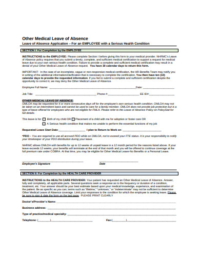 Ml Form.pdf 10+ Medical Leave Application Templates in Google Docs | Word | Pages | PDF