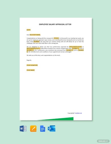 employee salary appraisal letter template