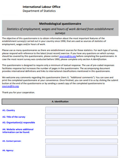 employeement wages questionnaire template