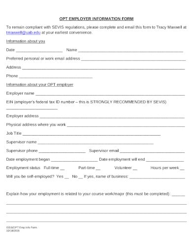 employer information form in pdf