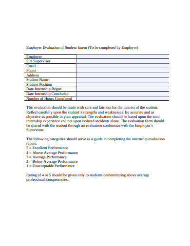 employer-site-evaluation-of-student-internship-form-template