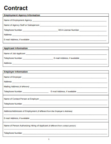 10+ Employment Agency Contract Templates In Pdf 