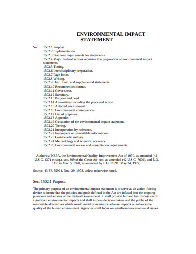 environmental impact statement template