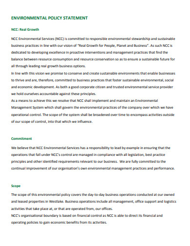 personal statement environmental law