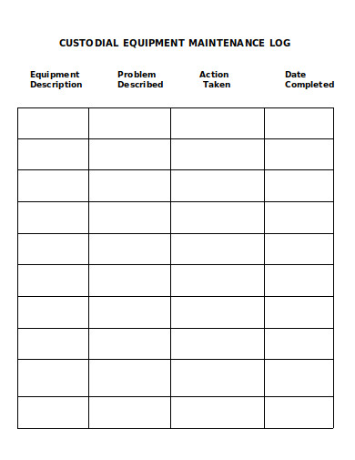 FREE 11 Equipment Maintenance Log Templates In PDF MS Word