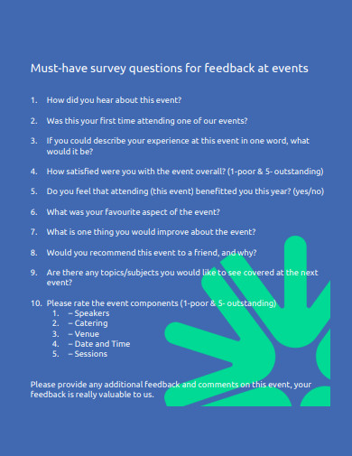 event feedback survey questions