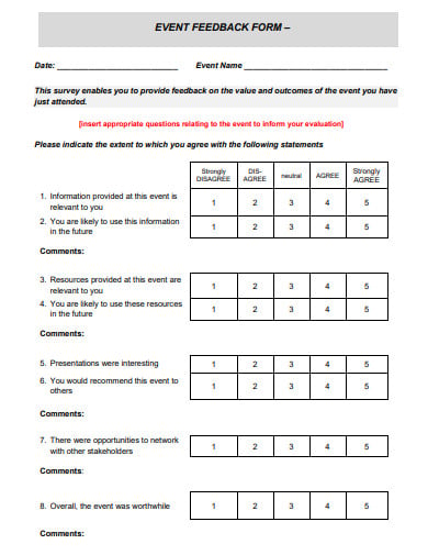 25  Event Feedback Survey Templates in PDF DOC