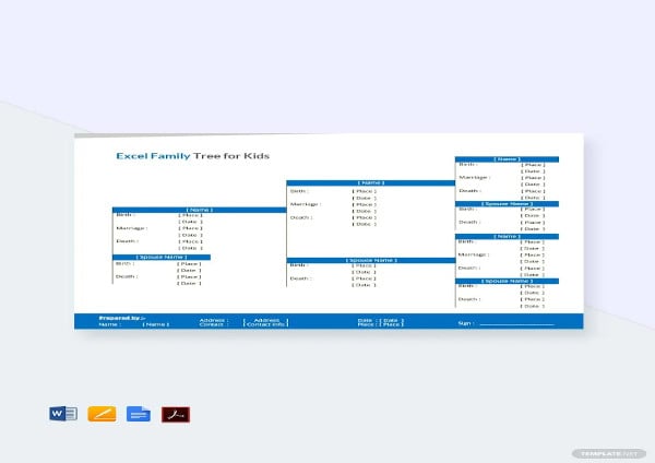 excel family tree template for kids
