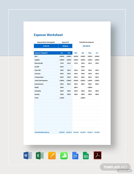 8+ Income & Expense Worksheet Templates - PDF, DOC | Free & Premium