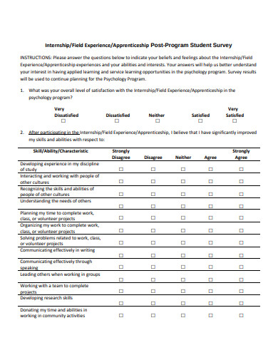 10+ Student Intern Survey Templates in PDF | DOC