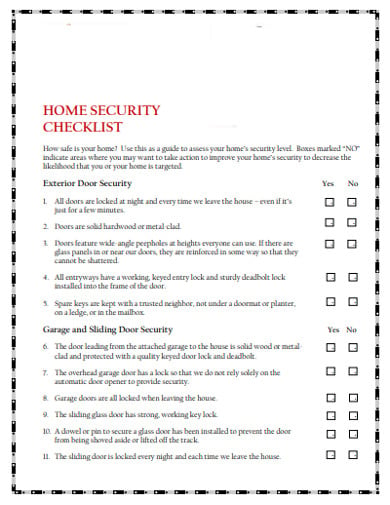 exterior home security checklist 1
