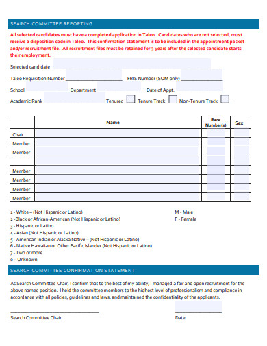 faculty recruitment confirmation statement template