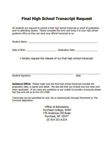 final high school transcript