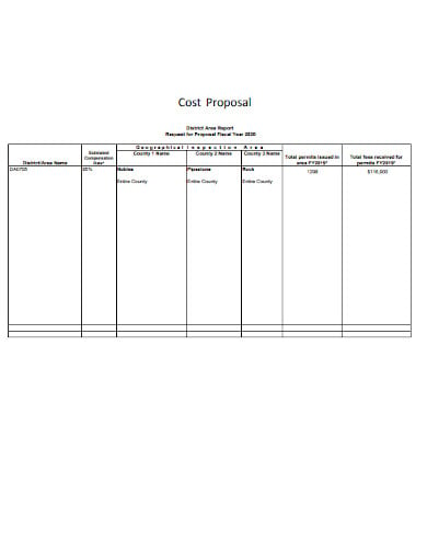 financial cost proposal template