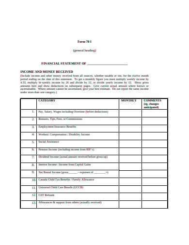 financial income statement template