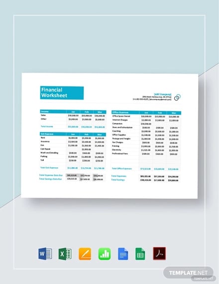 5 Financial Worksheet Templates Free Excel PDF Documents Download