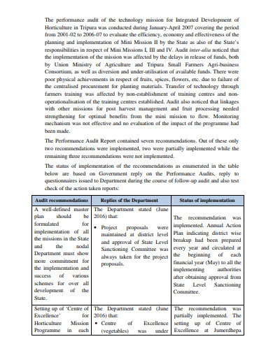 follow up audit observation report