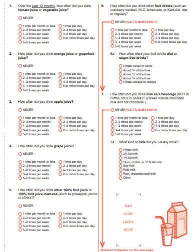 food frequency questionnaire in pdf