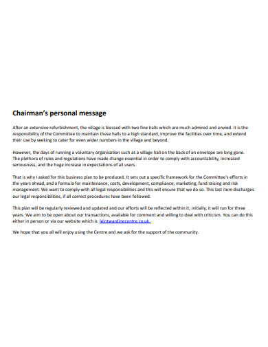 formal charity commission business plan