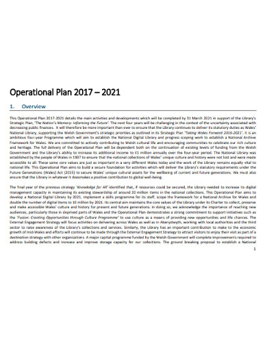 formal charity operational plan template